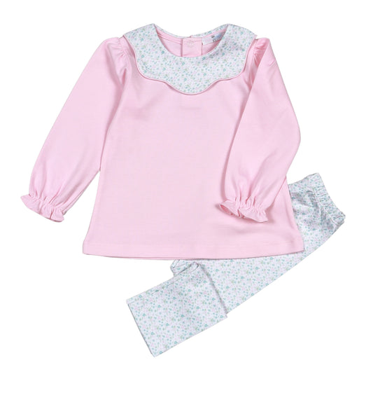 Nicolle's Scalloped Collar Pant Set