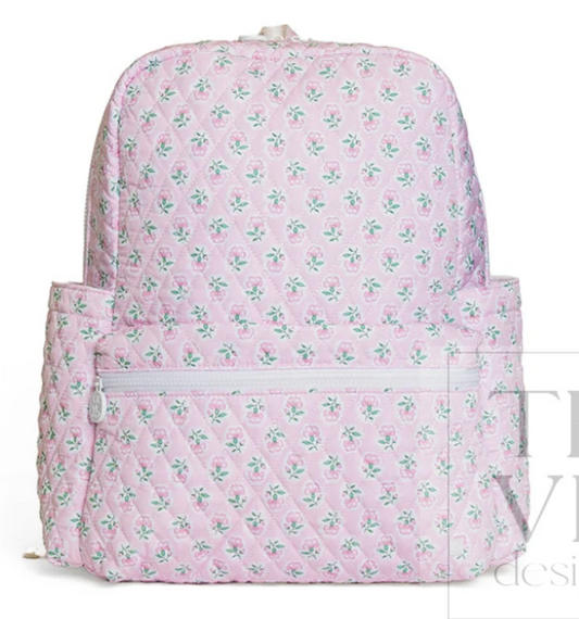 TRVL Petite Fleur Pink Quilted XL Backpacker