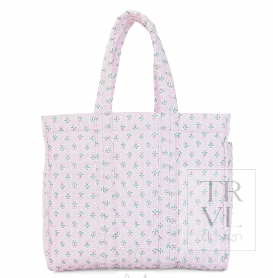 TRVL Petite Fleur Pink Quilted Go Go Tote