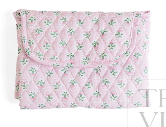 TRVL Petite Fleur Pink Quilted Changing Mat