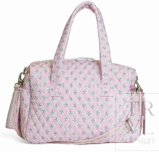 TRVL Petite Fleur Pink Quilted Stroller Bag