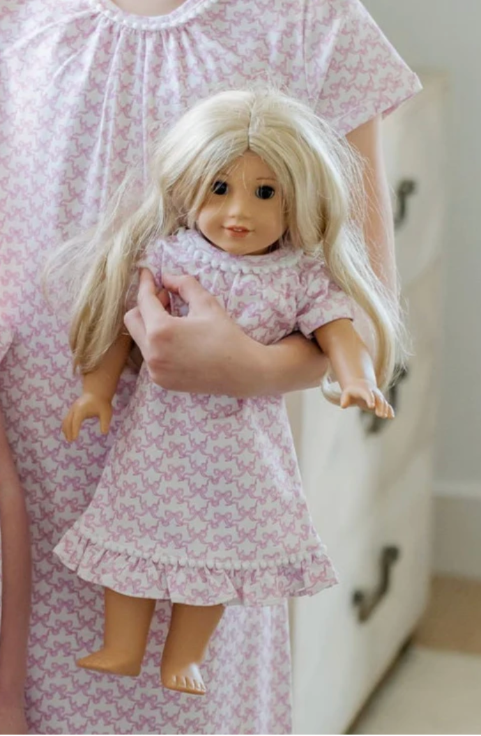 Camden Doll Dress Pretty Pink Bows