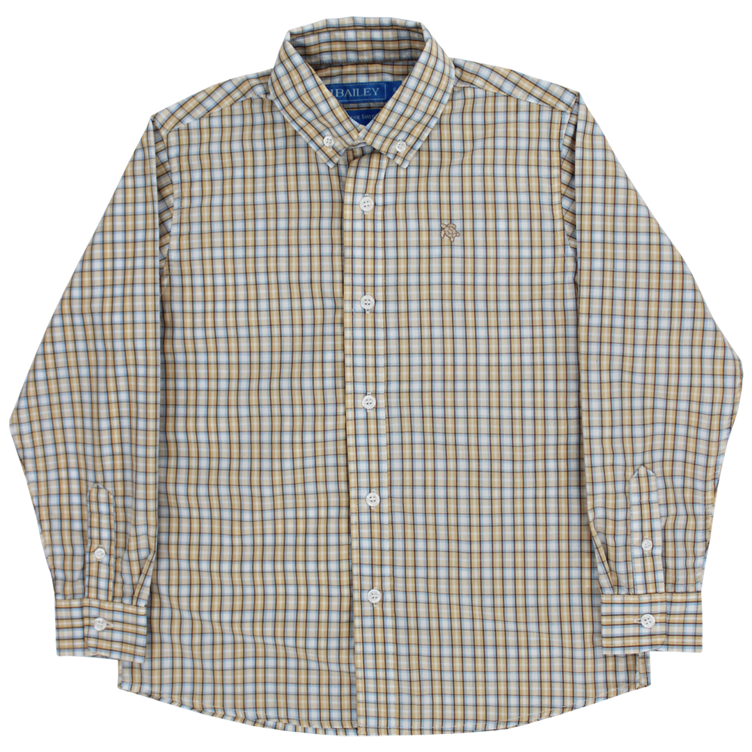 Pecan Plaid Button Down